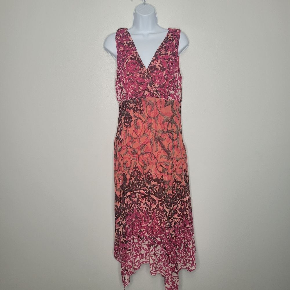 Rabbit Rabbit Rabbit pink orange grunge drop waist handkerchief dress size 14